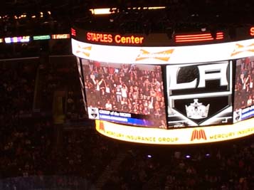 CI Students on the Jumbo Screen at Staples Center