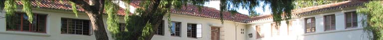 View of bell tower courtyard from South quad.