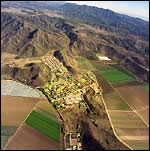 Aerial photo of campus facing East