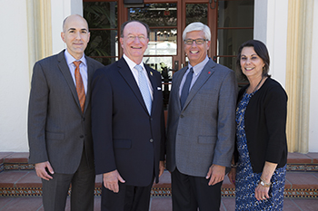 From left: Cary Rubinstein, President Rush, George Leis, and Felicia Sutherland.