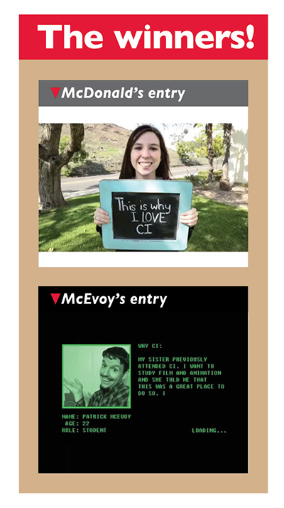 Screenshots of McDonalds' and McEvoys' entries