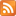 RSS icon, orange square with white dot at bottom left and two white curves radiating out from dot