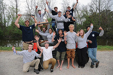 Wetlands restoration volunteer team in New Orleans Wetlands restoration volunteer team in New Orleans